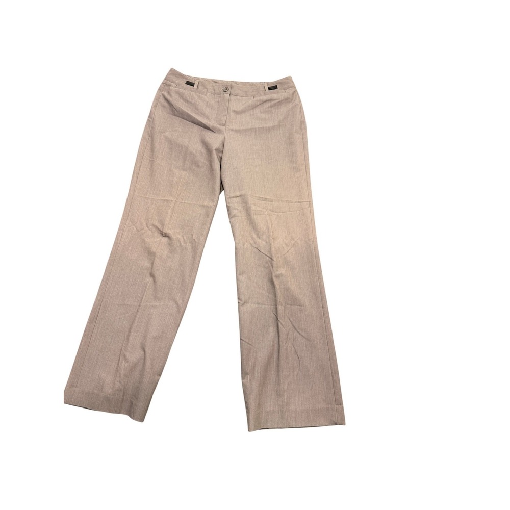 Larry Levine Petite Dress Pants Womens 6P Tan Beige Wide Leg Office Work Stretch